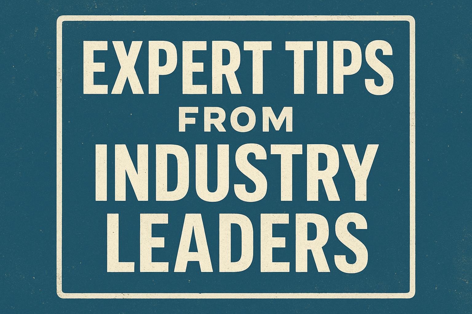 Expert Tips from Industry Leaders