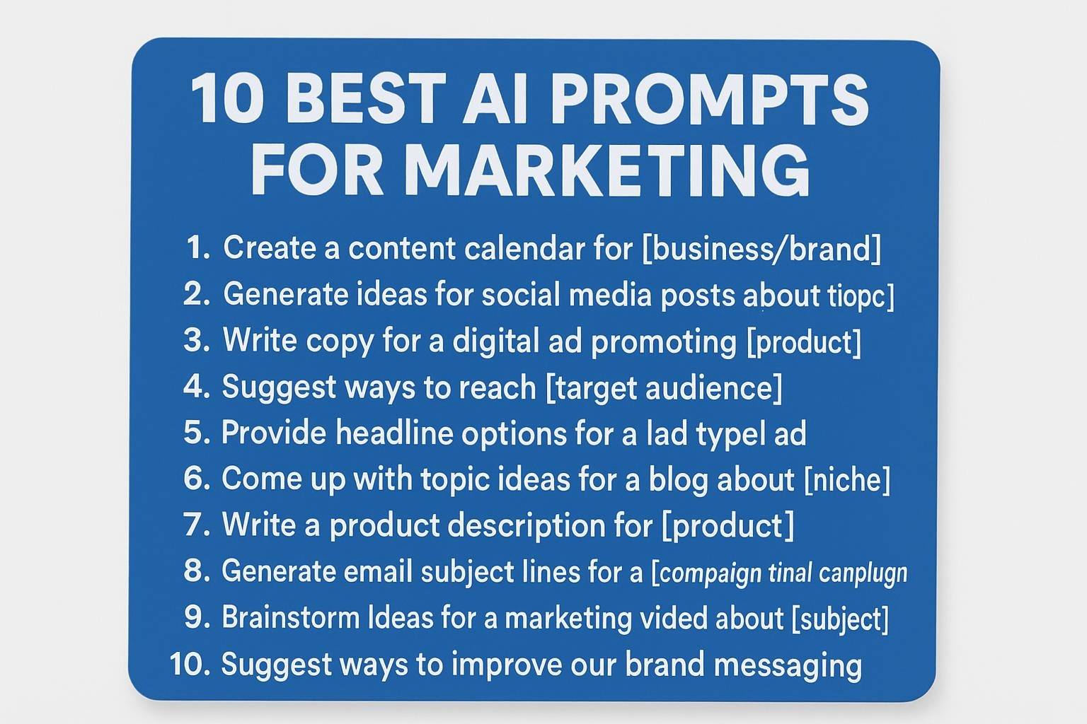10 Best AI Prompts for Marketing