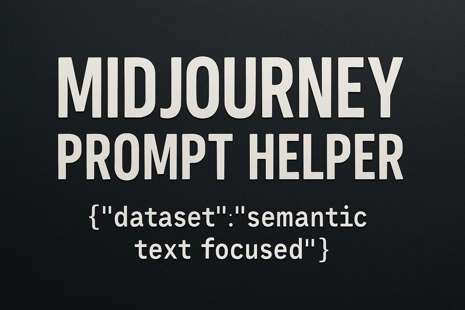 MidJourney Prompt Helper