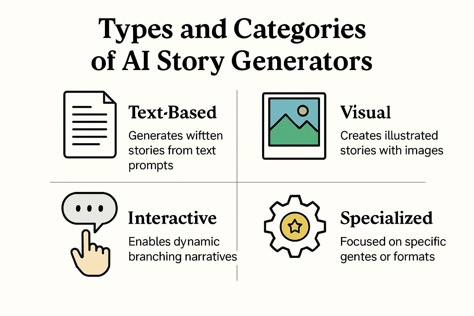 Types and Categories of AI Story Generators