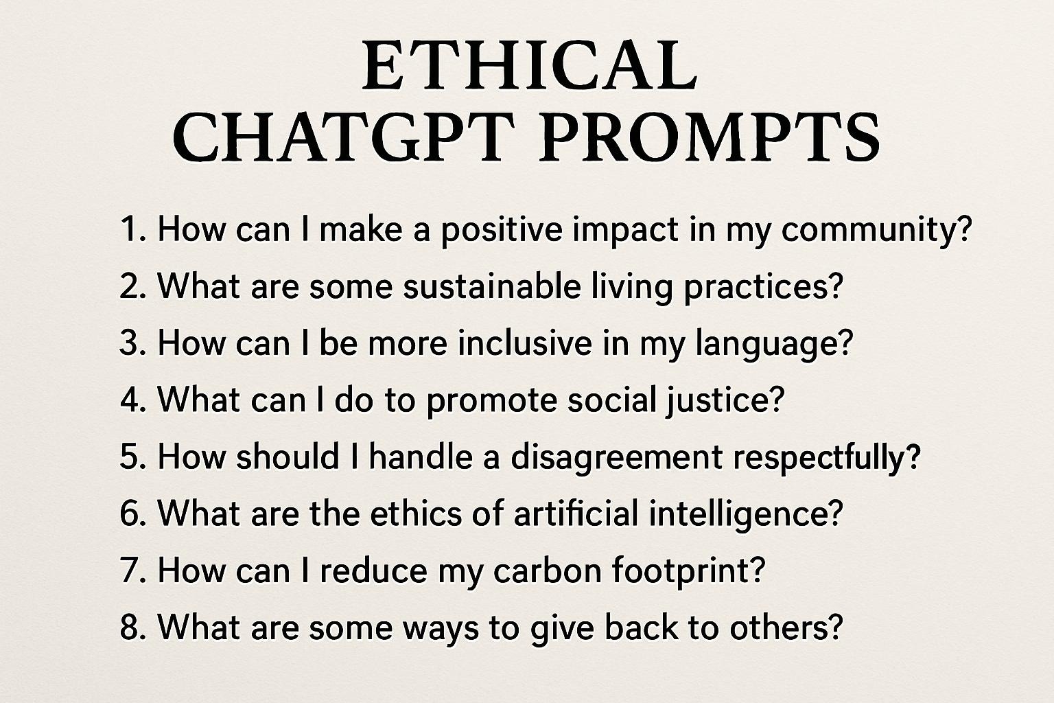 Ethical ChatGPT Prompts