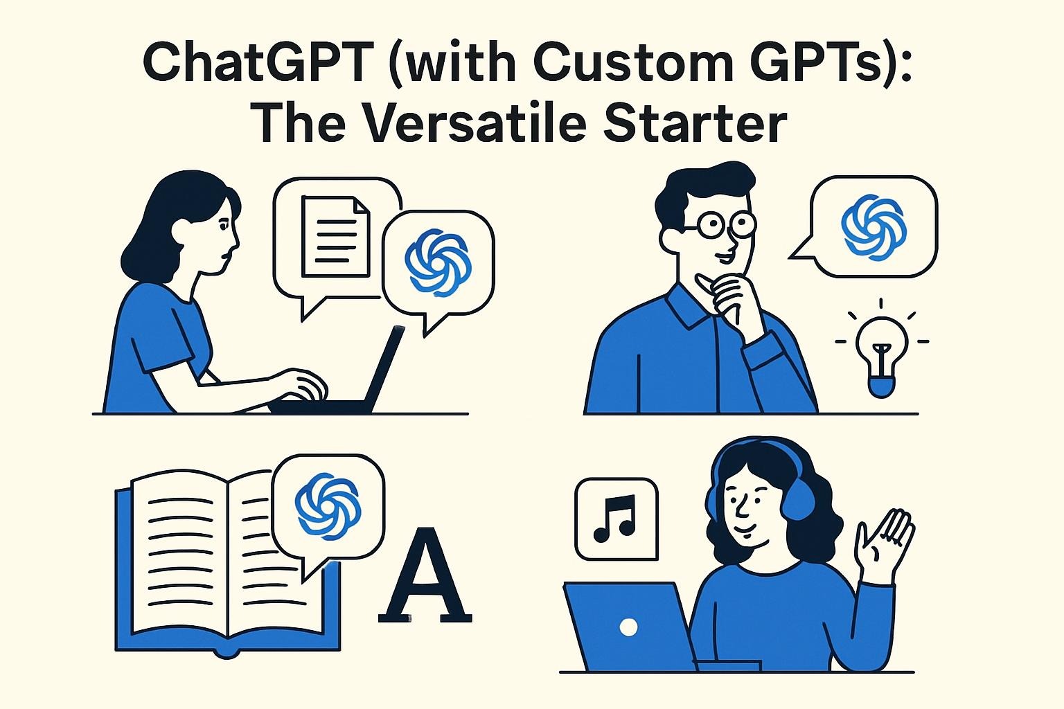 ChatGPT (with Custom GPTs): The Versatile Starter