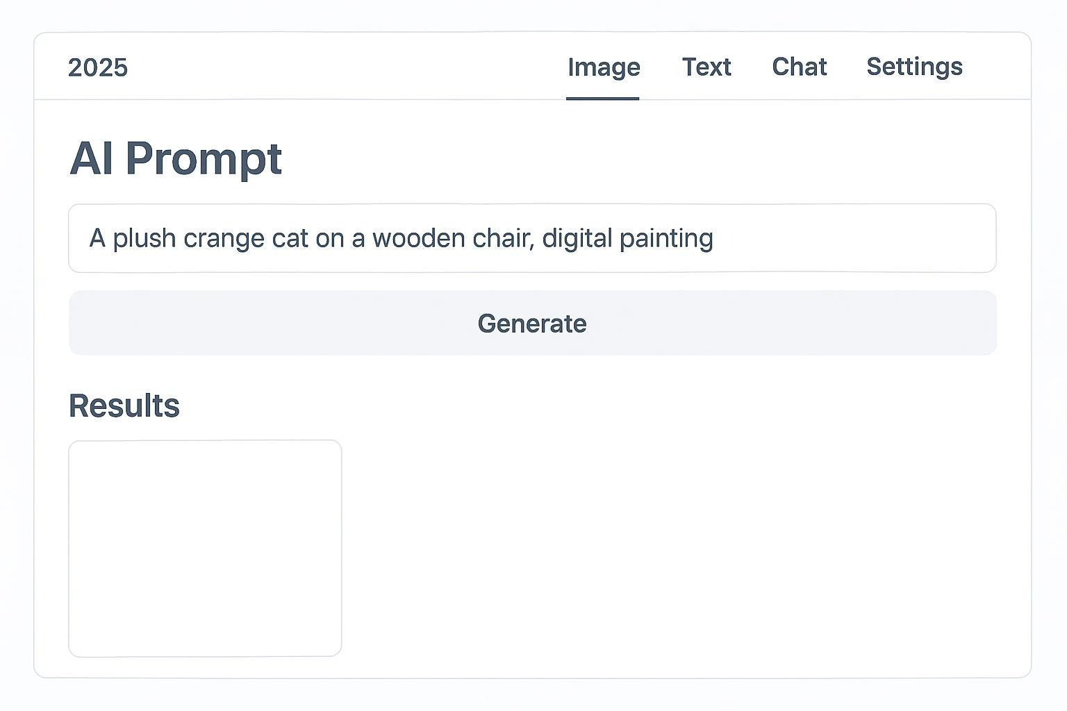 Screenshot of a 2025 AI prompt tool UI.