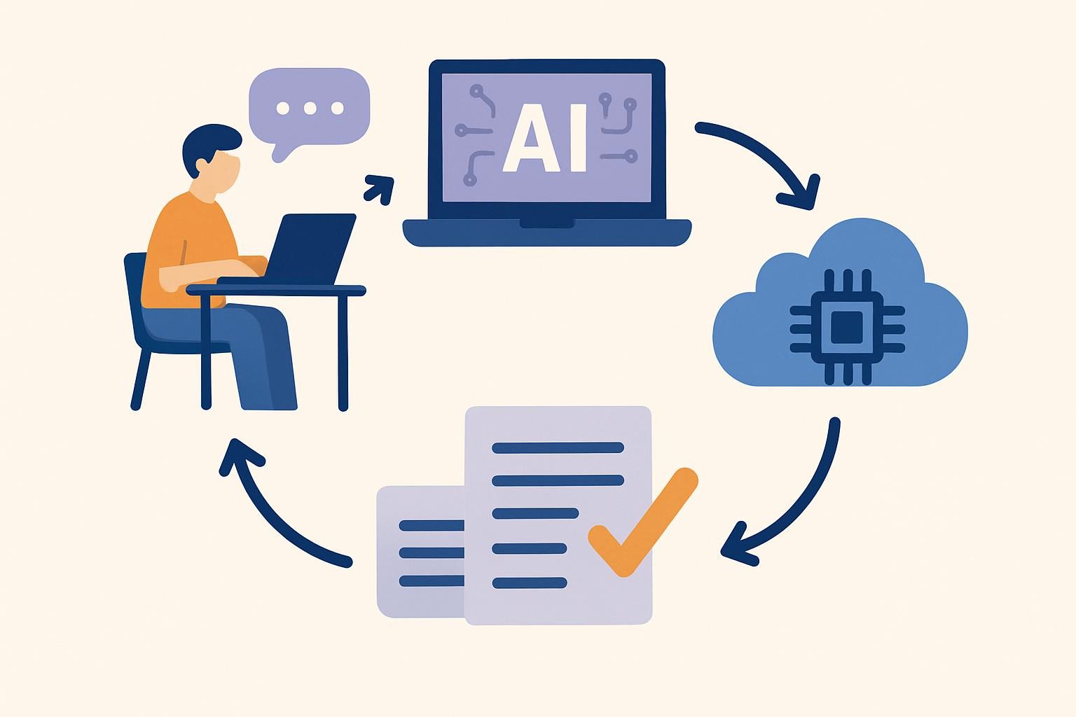 Diagram illustrating 2025 AI prompt workflow steps.