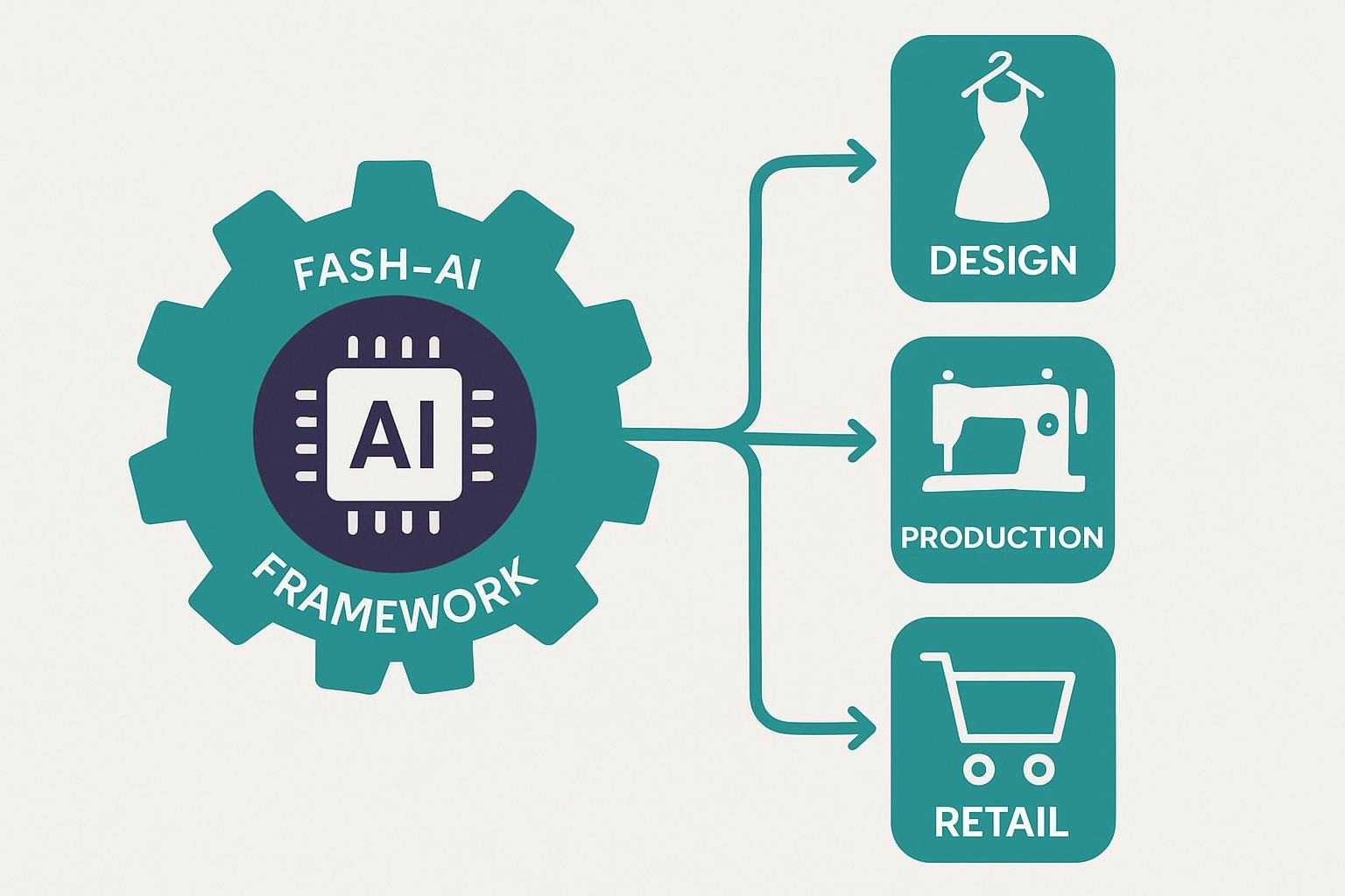 AI framework diagram of fashion integration 2026 adoption steps.