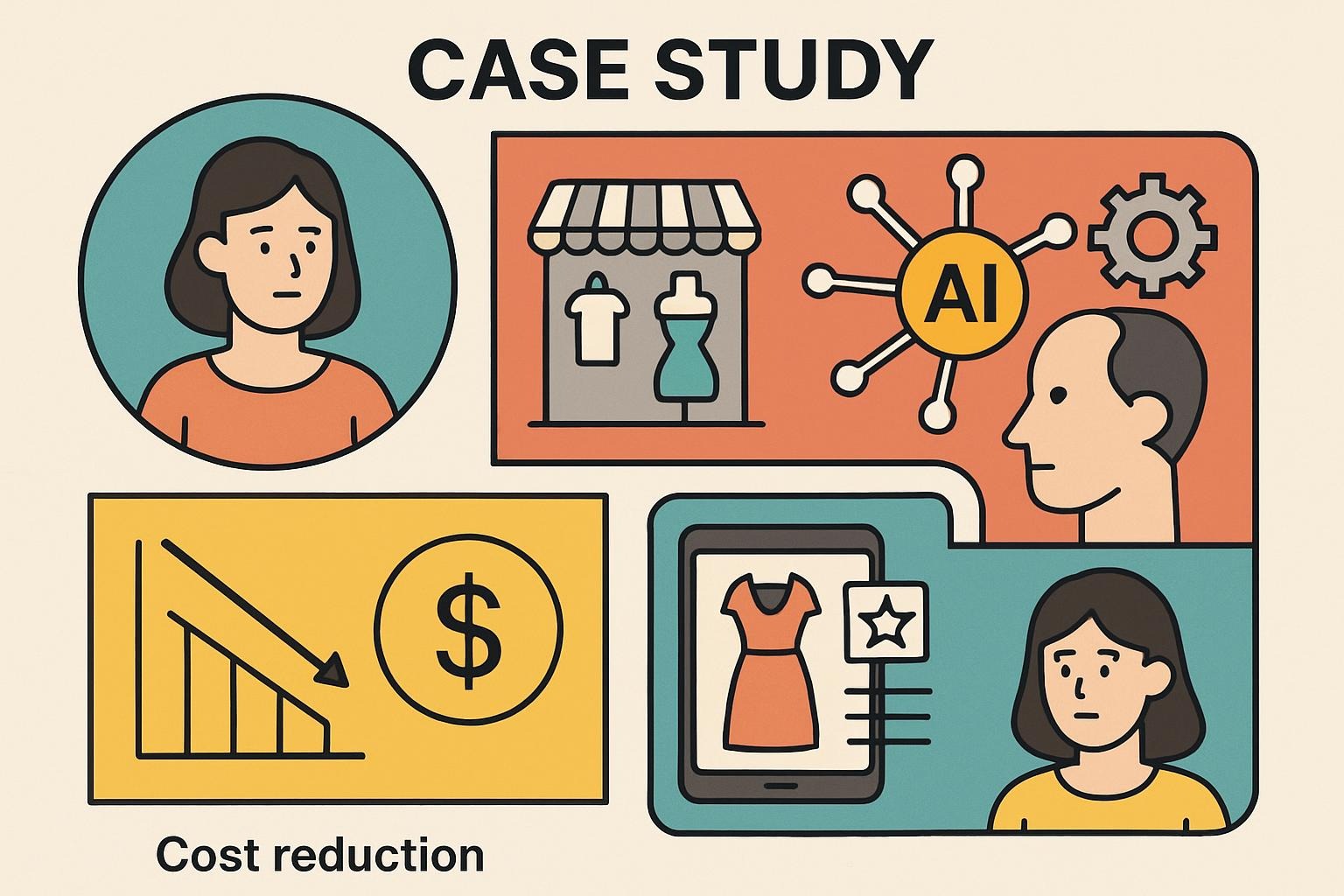AI implementation case study infographic fashion brand examples