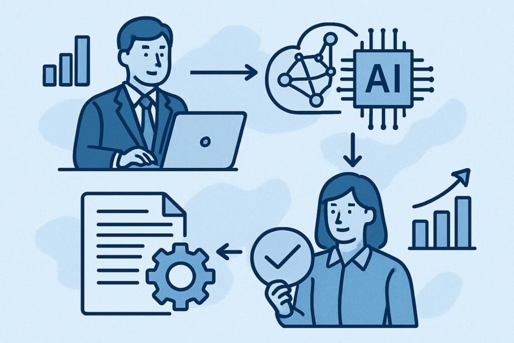 Business AI Workflow Illustration