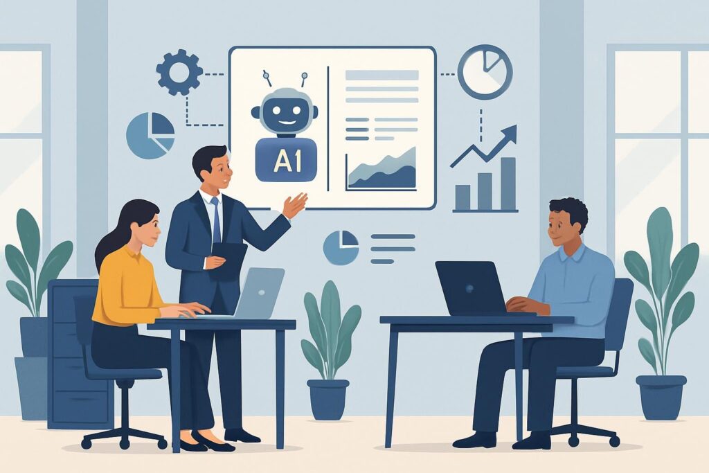 Business Efficiency Illustration – Office Scene