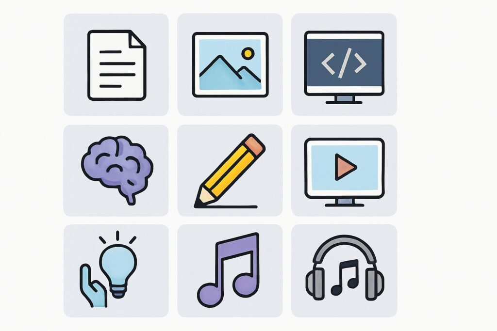 Prompts Overview Illustration – Grid of Prompt Categories